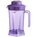 A purple AvaMix blender jar with a purple lid and handle.