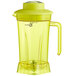 A yellow AvaMix Tritan plastic blender jar with a yellow lid.
