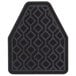A black Apache Mills carpeted urinal mat with a diamond pattern.