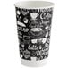 A black and white Choice double wall paper hot cup with coffee and other designs.