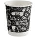 A black and white Choice paper hot cup with coffee and breakfast words on it.
