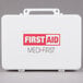 A white Medi-First first aid kit with red and white text.
