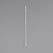 A white paper straw with a black tip on a gray background.