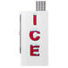 A white Leer ice merchandiser with red "ice" lettering.