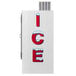A white Leer ice merchandiser with red "Ice" letters.