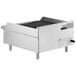 An Avantco stainless steel gas countertop charbroiler with a lid.