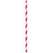 A red and white striped Aardvark paper straw.