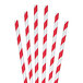 A group of red and white striped Aardvark paper straws.