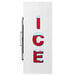 A white Leer ice merchandiser with red and white text on the front.