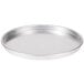 An American Metalcraft heavy weight aluminum round pizza pan with a silver rim.