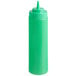 A green plastic Choice wide mouth squeeze bottle with a white lid.