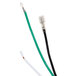 A 6' power cord with a NEMA 6-20P plug and green and white wires with a black connector on the end.