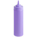 A purple plastic Choice wide mouth squeeze bottle with a lid.