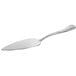 An Acopa stainless steel cake server with a swirl design on the handle.