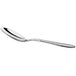 An Acopa Remy stainless steel demitasse spoon with a silver handle and a silver spoon.