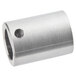 A silver metal cylinder with holes.