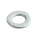 A Backyard Pro 1/4" flat metal washer with a silver finish.