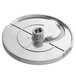 A silver circular AvaMix 3/16" curved metal disc with a hole in the center.