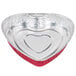 A white Durable Packaging heart shaped foil bake pan.