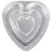 A white Durable Packaging heart shaped foil tray with a lid.