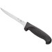 A Choice 6" Narrow Stiff Boning Knife with a black handle.