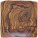 A close up of a Elite Global Solutions Sequoia wood grain square melamine plate.