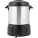 A black and silver Proctor Silex coffee urn.