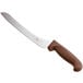 A Choice bread knife with a brown handle.