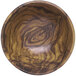 A wooden bowl with a wood grain pattern.