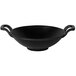 A black Elite Global Solutions faux cast iron wok with handles.