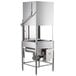 A Noble Warewashing single rack high temperature dishwasher with a stainless steel door and metal frame.