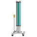 A XtraLight UVCM Mobile High Power Ultraviolet Disinfection Light System with blue lights on.