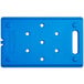 A blue rectangular CaterGator ice board with holes in it.