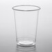 A clear EcoChoice PLA compostable plastic cup on a white surface.