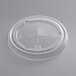 A clear EcoChoice compostable plastic lid with a straw slot.