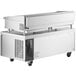 A large stainless steel Cooking Performance Group countertop griddle with 5 burners.