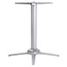 A NOROCK metallic silver powder-coated aluminum table base with a round base.