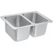 A Vollrath stainless steel drop-in sink with two compartments.