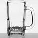 A case of 24 Libbey clear glass beer mugs with handles.