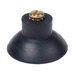 A black rubber suction cup with a gold screw.