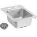 A Vollrath stainless steel sink with a strainer.