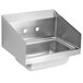 A Vollrath stainless steel wall mounted hand sink with a drain and two holes.