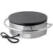 A Carnival King 16" round stainless steel electric griddle with a black surface.