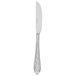 An Oneida Ivy Flourish stainless steel butter knife with a silver diamond pattern on the handle.