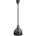 A ServIt black ceiling mount heat lamp with a long black cord.