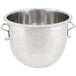 A Globe stainless steel mixing bowl with handles.