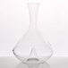 A clear glass decanter with a cone-shaped neck.