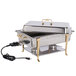 A Vollrath stainless steel chafing dish with a power cord.