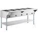 A ServIt stainless steel electric steam table with adjustable undershelf.