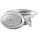 A silver metal Choice Deluxe oval chafing dish with a lid.